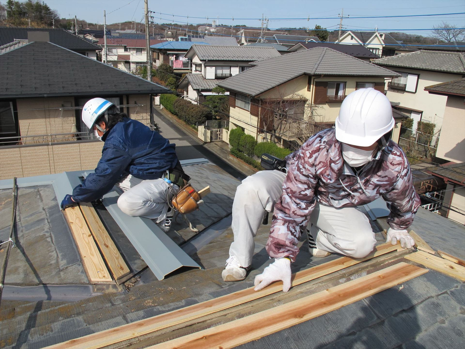 屋根の工事