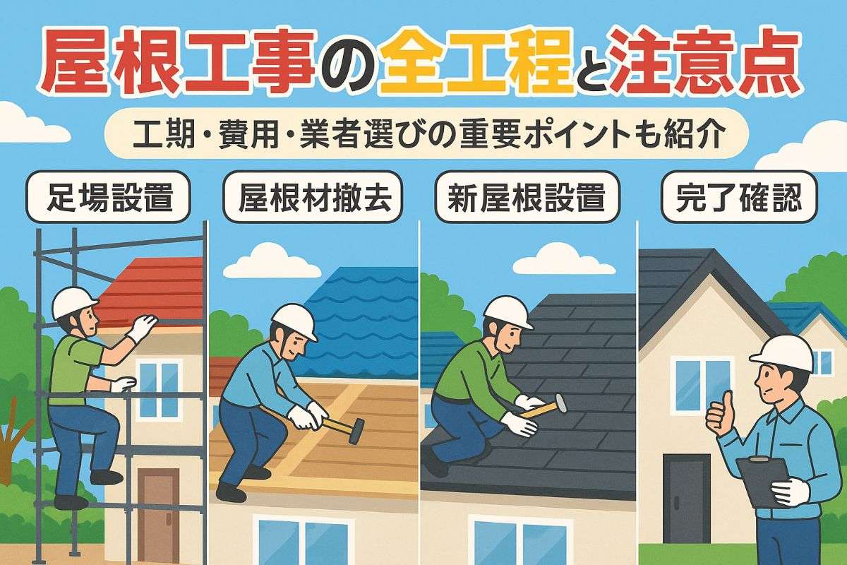 屋根工事の手順と全工程・注意点を徹底解説｜費用相場や工期・失敗しない業者選びのポイント